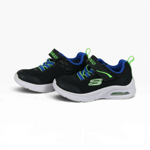 Cargar imagen en el visor de la galería, Tenis SKECHERS Infantiles color Negro con Detalles Azul y Verde, Talla 13 y Cierre de Contacto | Segunda mano