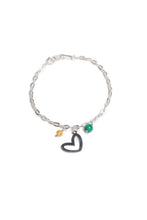 Cargar imagen en el visor de la galería, Pulsera CDLA x Tanya Moss, dos piedras, entre corazones