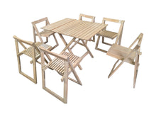Cargar imagen en el visor de la galería, Comedor de patio en madera, color beige, Artículo de doble uso.