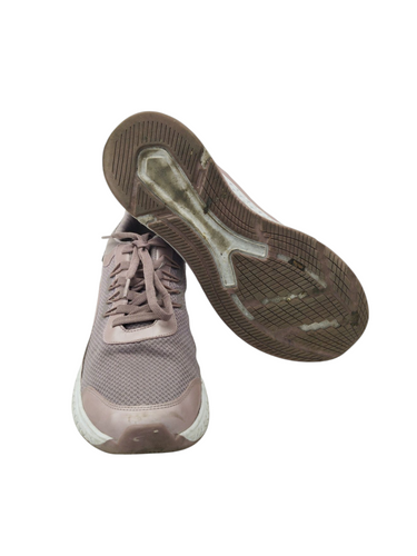 Tenis estilo casuales color morado de tela con cordones ajustables suela de goma marca DOROTHY GAYNOR para dama talla 26 artículo de doble uso en buen estado