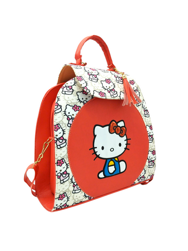 Bolsa de hombro amplia color rojo estilo Hello Kitty con asa y correa ajustable broche  magnético artículo de doble uso en buen