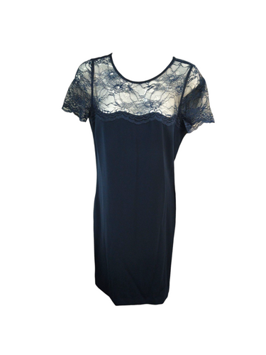 Vestido estilo casual color azul con cierre en la parte trasera marca JULIO para dama talla 2 artículo de doble uso en buen estado