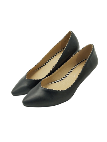 Zapatos estilo flats color negro con suela de goma marca LUANDRY para dama talla 24 artículo de doble uso en buen estado