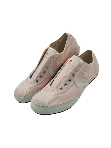 Tenis estilo casual color rosa detalles blancos suela plana de goma marca CONVERSE para dama talla 40eur (25.5mx) artículo de doble uso en buen estado no incluye cordones