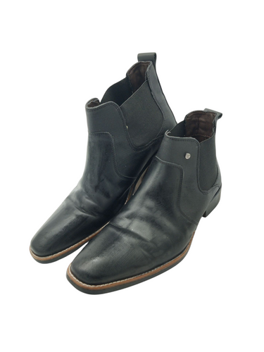 Zapatos al tobillo estilo casual color negro con suela de goma marca LUGO CONTI para caballero talla 29 artículo de doble uso en buen estado