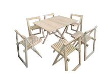 Cargar imagen en el visor de la galería, Comedor de patio en madera, color beige, Artículo de doble uso.