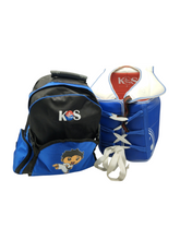 Load image into Gallery viewer, Paquete de dos equipos de Taekwondo infantiles ambos doble vista rojo/azul incluyen peto espinilleras casco y protector de entrepierna tallas grande y mediana artículo de doble uso en buen estado