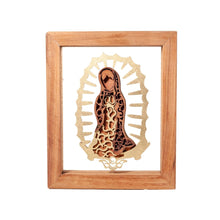 Load image into Gallery viewer, Virgen de madera con marco